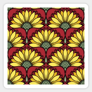 Sunflower damask pattern Sticker